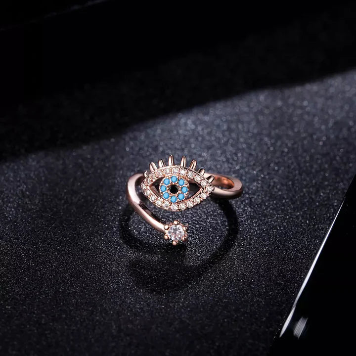 Cute Evil Eye Adjustable Ring (Premium)💎