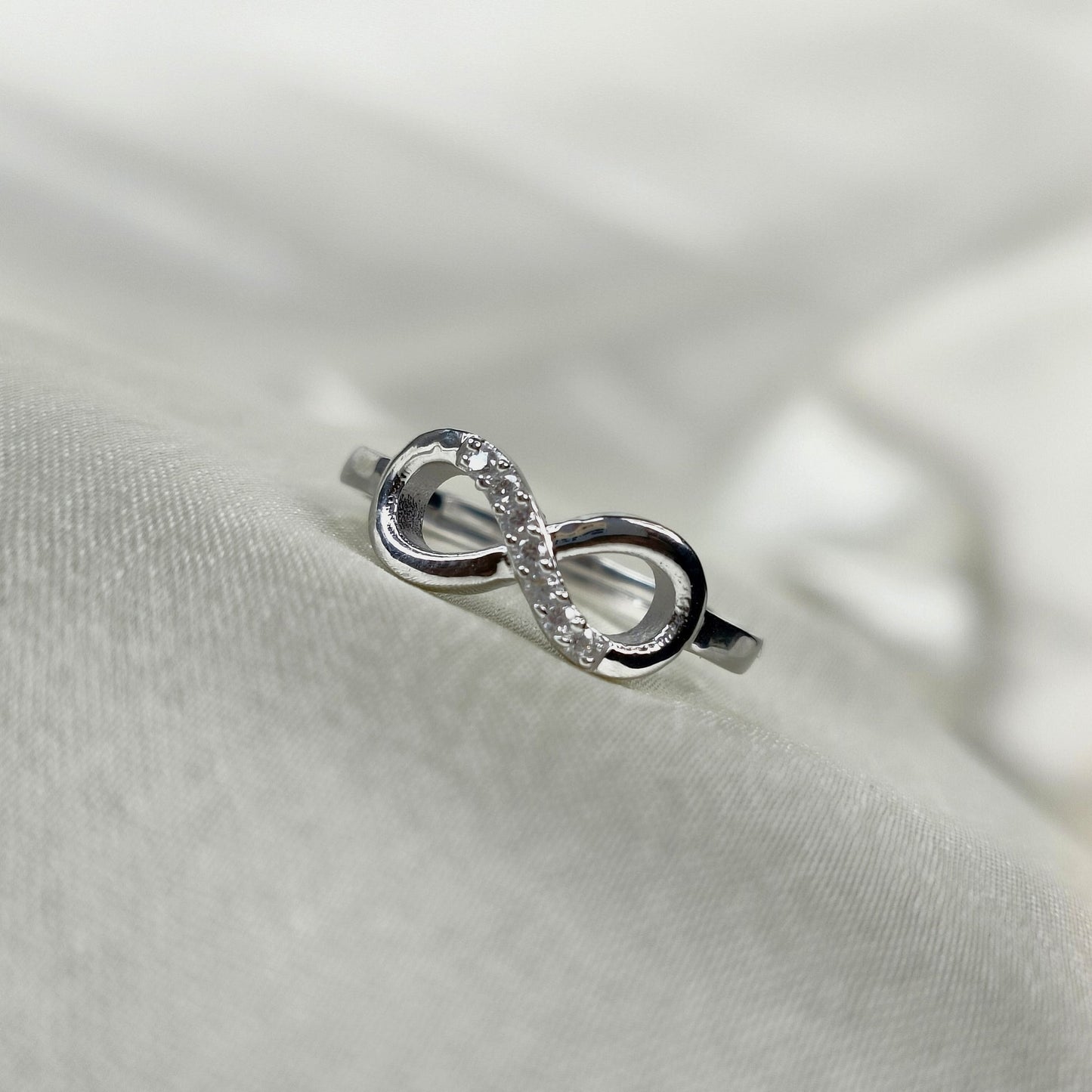 Love Infinity Adjustable Silver Ring
