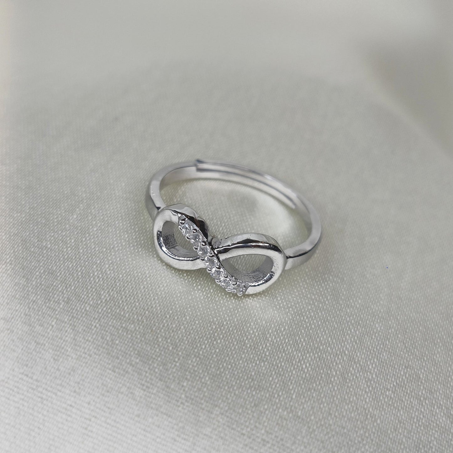 Love Infinity Adjustable Silver Ring