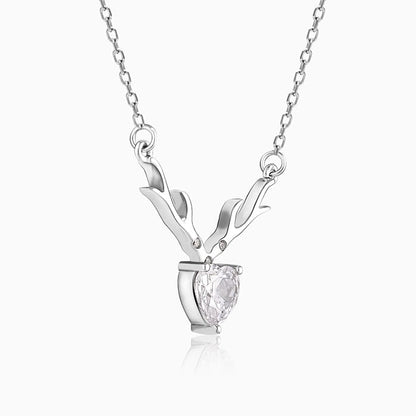 Silver Deer Heart Necklace