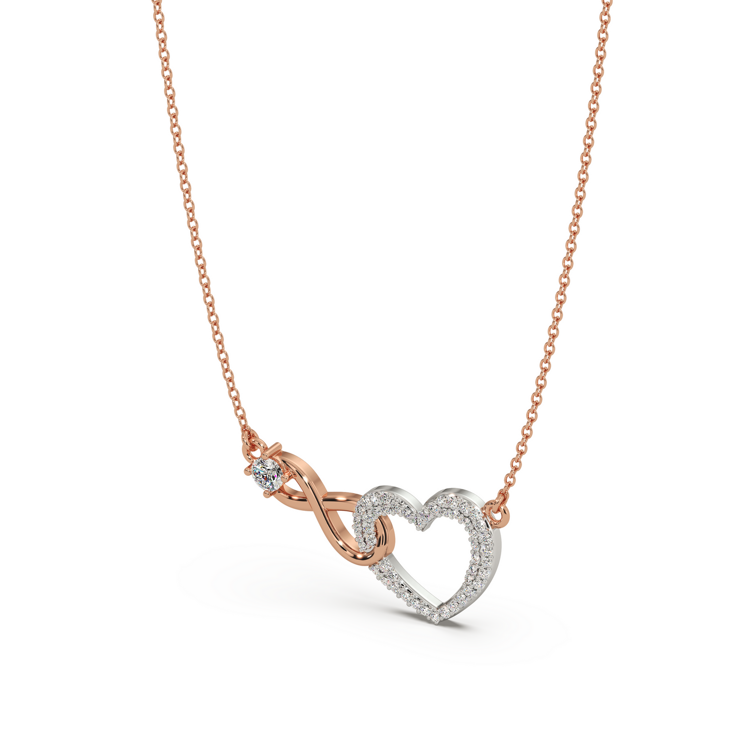 Sterlyn Infinity Studded Necklace - Dual Tone