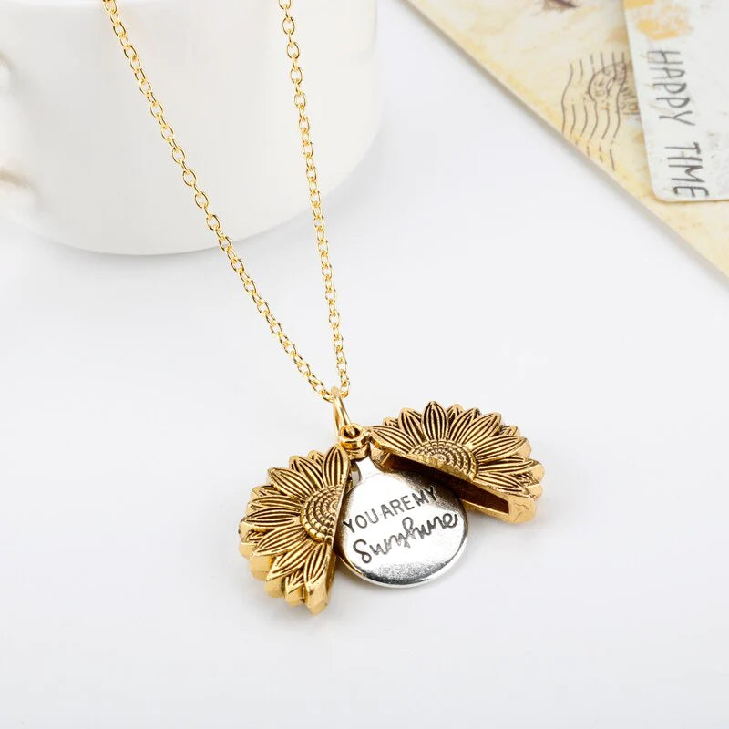 (*Valentine's Day Sale*) You Are My Sunshine Sunflower Necklace